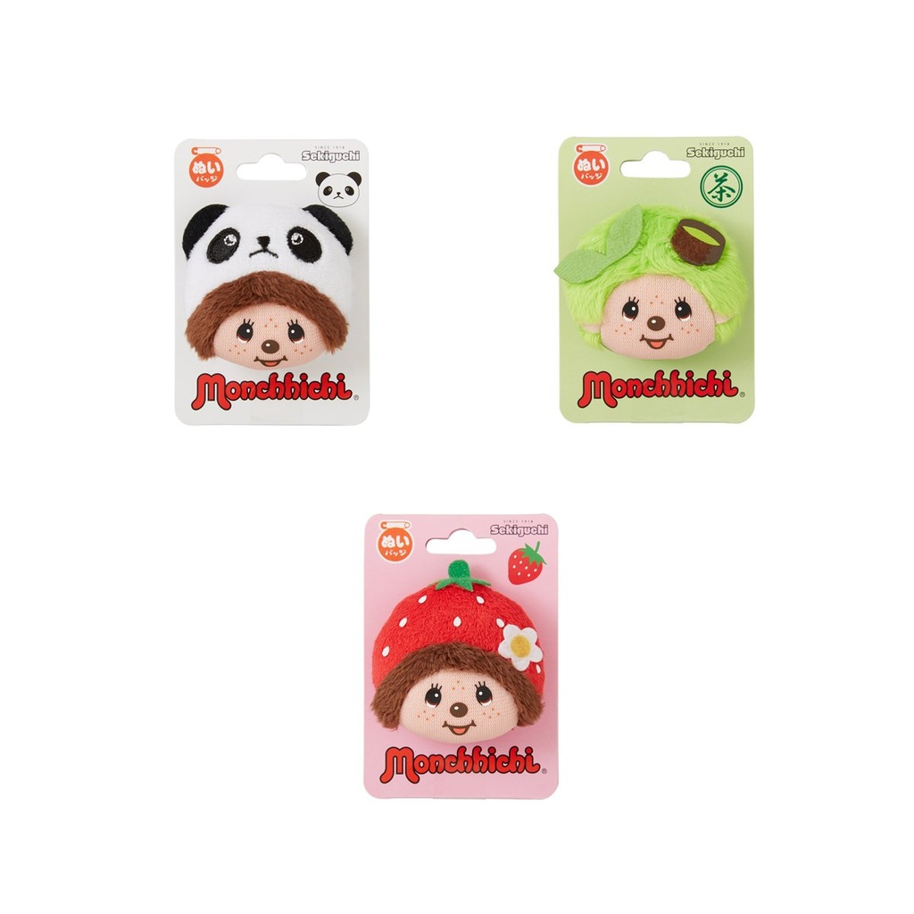 Insignia de peluche Monchhichi Fresa/Panda/Matcha